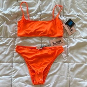 Pretty Little Things Neon Orange Bikini. US Size 6. Never Worn, New w/ Tags